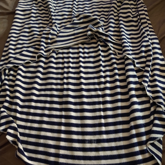 Navy & White Racer Back Striped High/Low Maxi - Picture 4 of 8